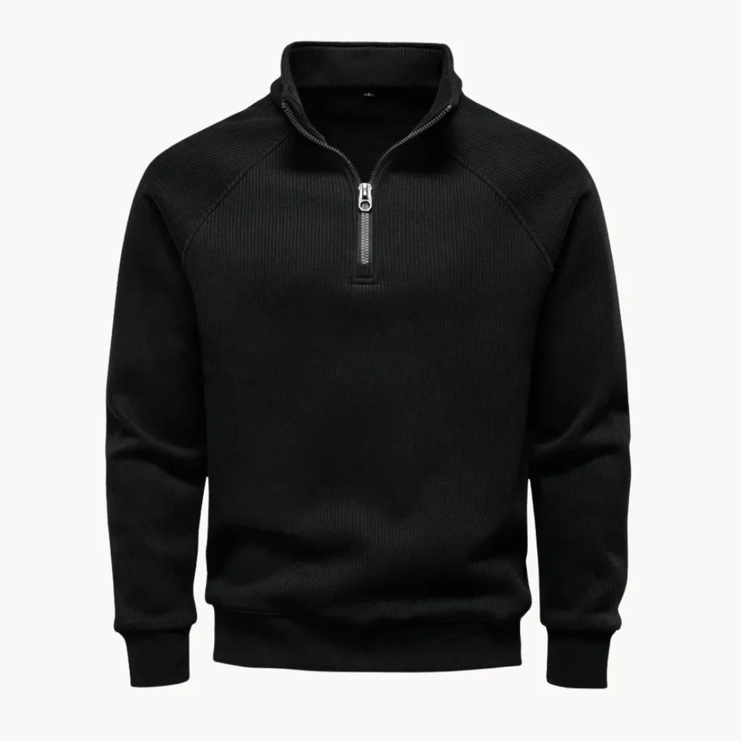 Christophe - Pull Intemporel Zippé Col Montant