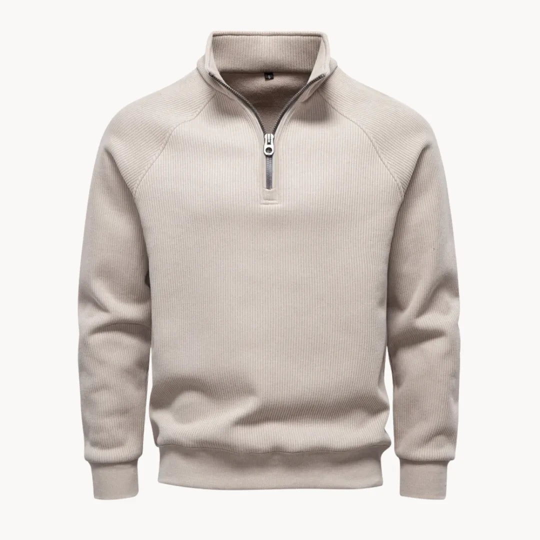 Christophe - Pull Intemporel Zippé Col Montant