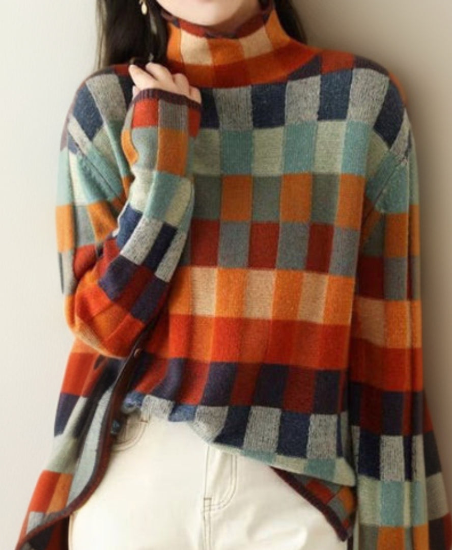 Aurélie - Pull Chic Imprimé Col Roulé