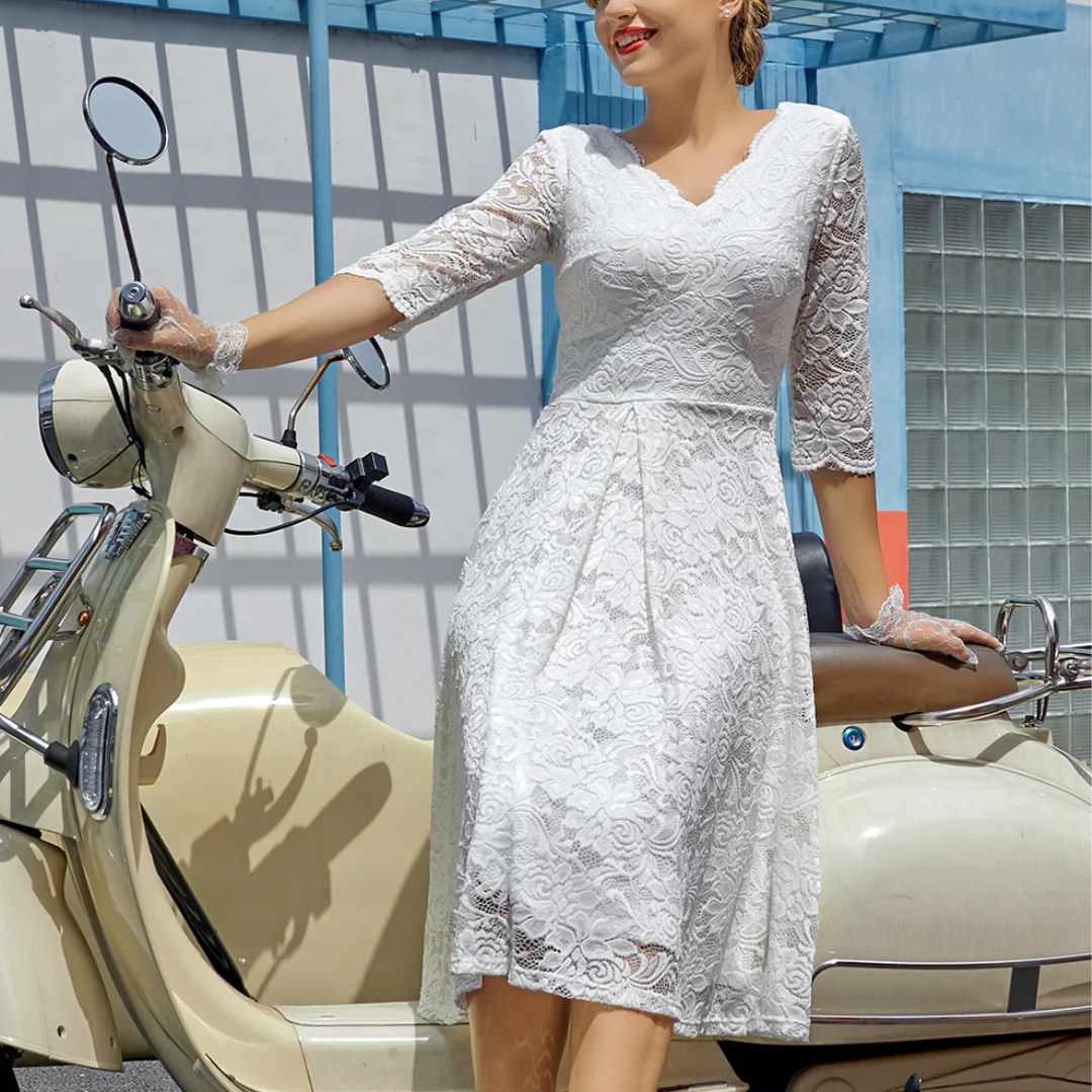 Angélique - Robe d'Été Légère Mi-Longue Imprimée Femme