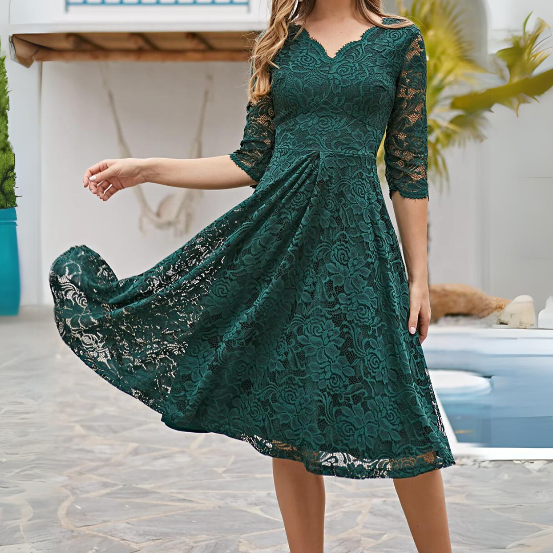 Angélique - Robe d'Été Légère Mi-Longue Imprimée Femme