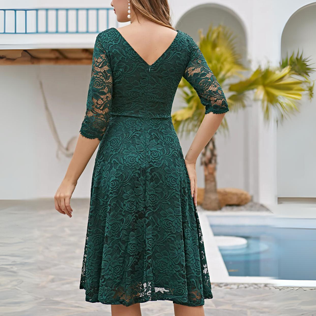 Angélique - Robe d'Été Légère Mi-Longue Imprimée Femme