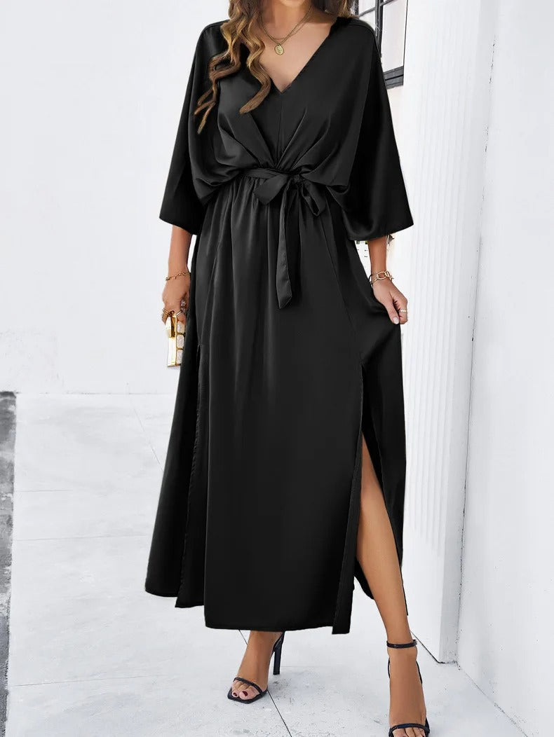 Julie - Robe Maxi Femme Satinée Chic