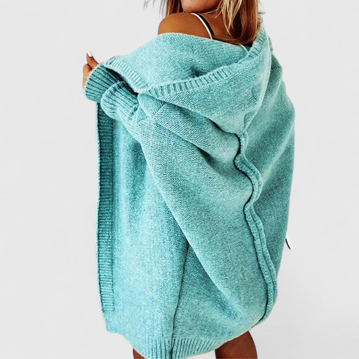 Priya - Cardigan Élégant Oversize à Capuche