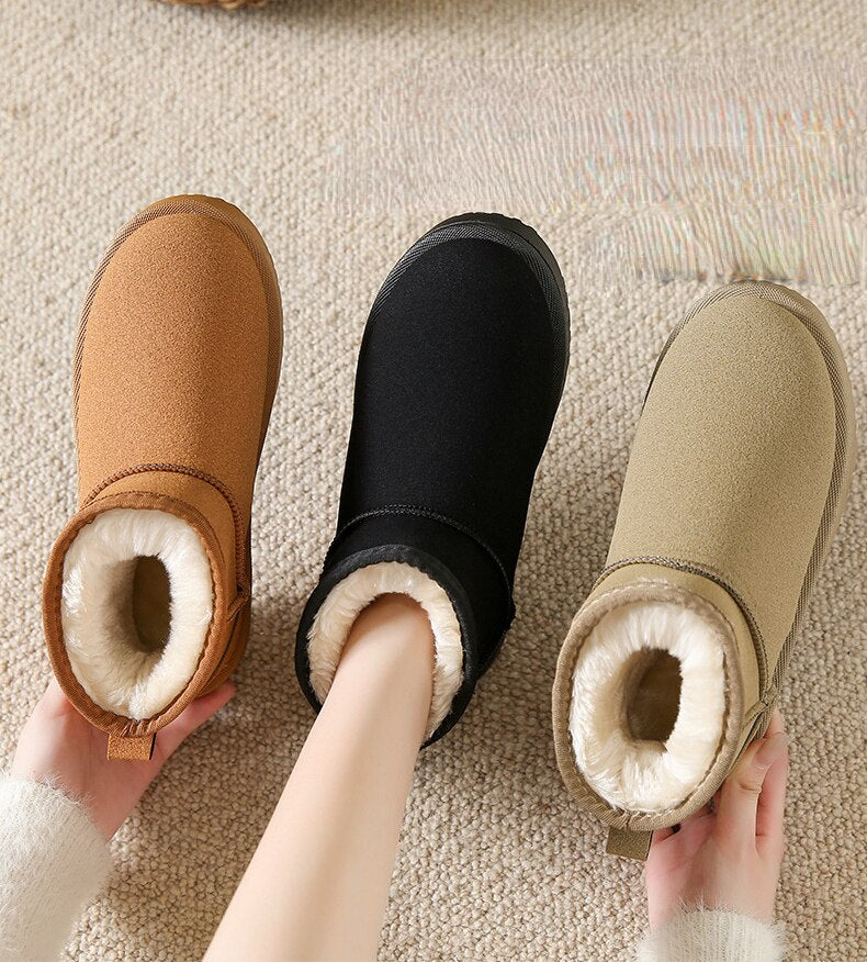 Léa | Bottines Élégantes Plates Fourrées