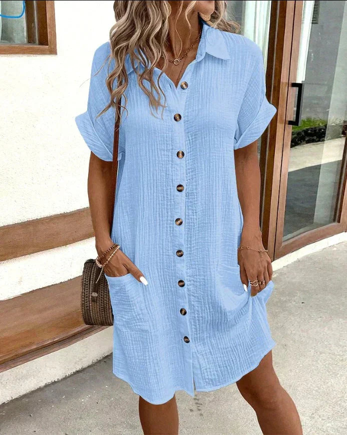 Julie - Robe Chemise Fluide D'Été