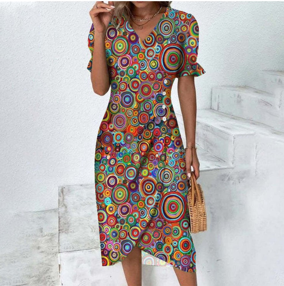 Théophanie - Robe boutonnée - Raffinée, Look mode, Confortable - Femme