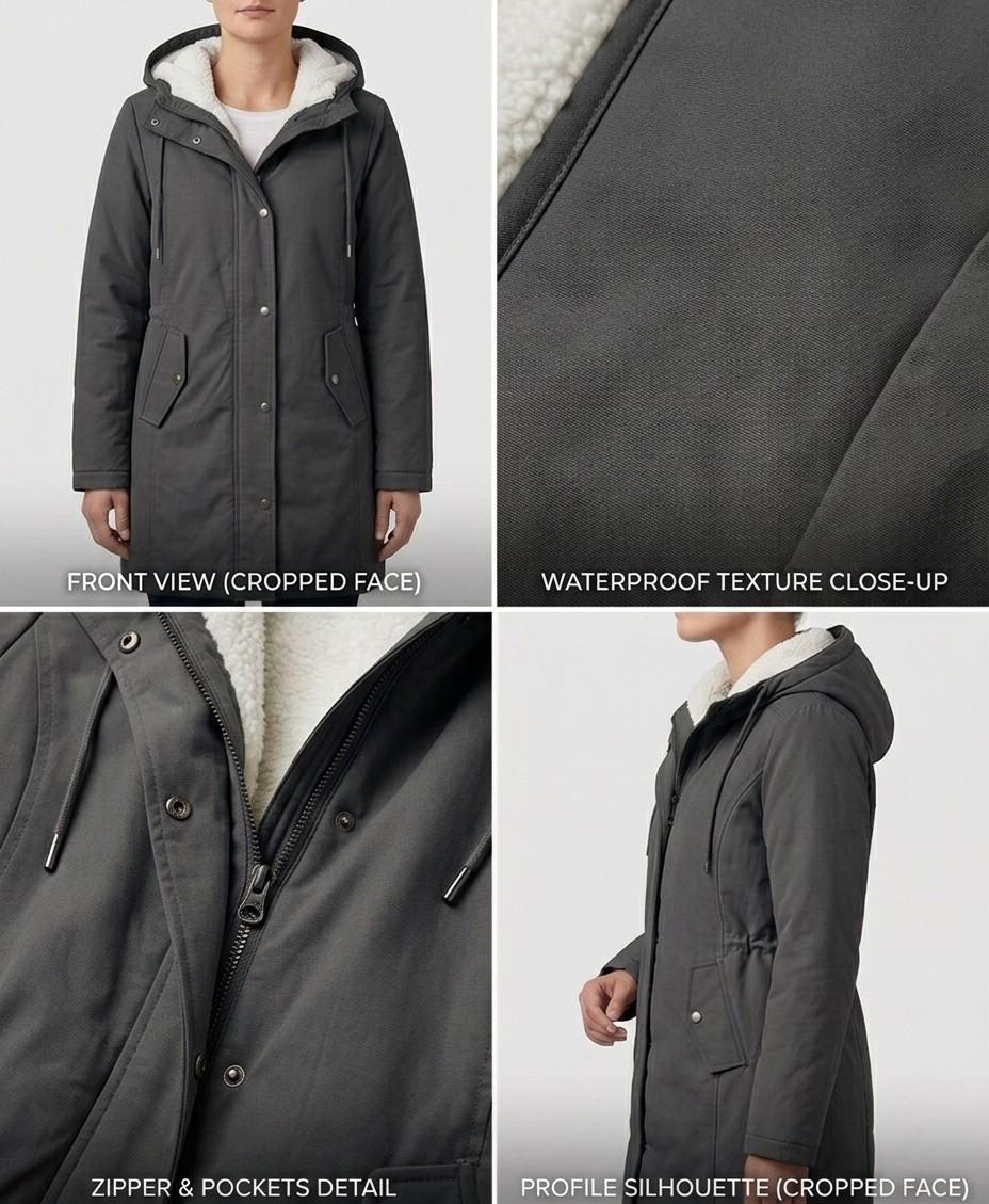 Michèle | Parka Élégante Chaude Doublée Polaire