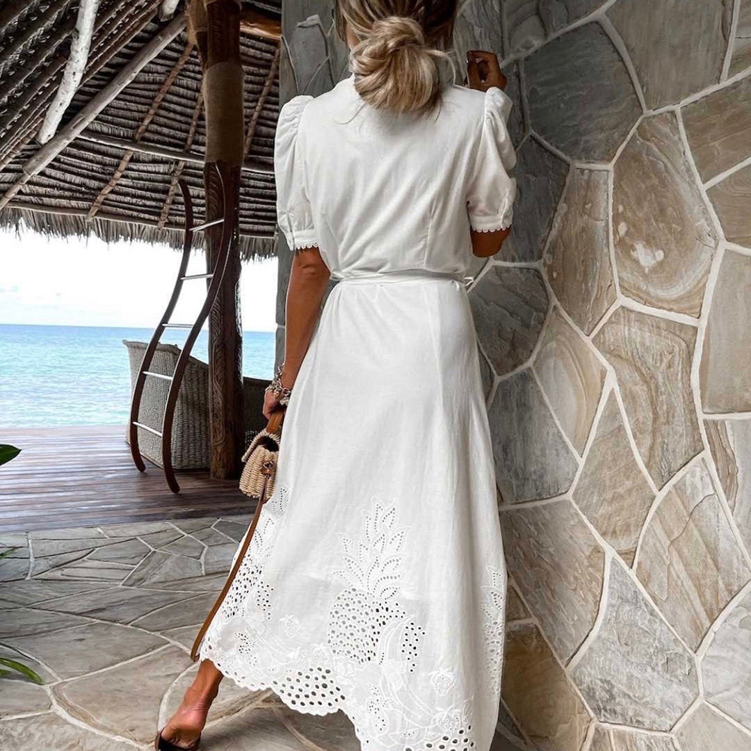 Rosalie - Maxi-robe élégante - Coupe fluide, Coton, Lin - Femme