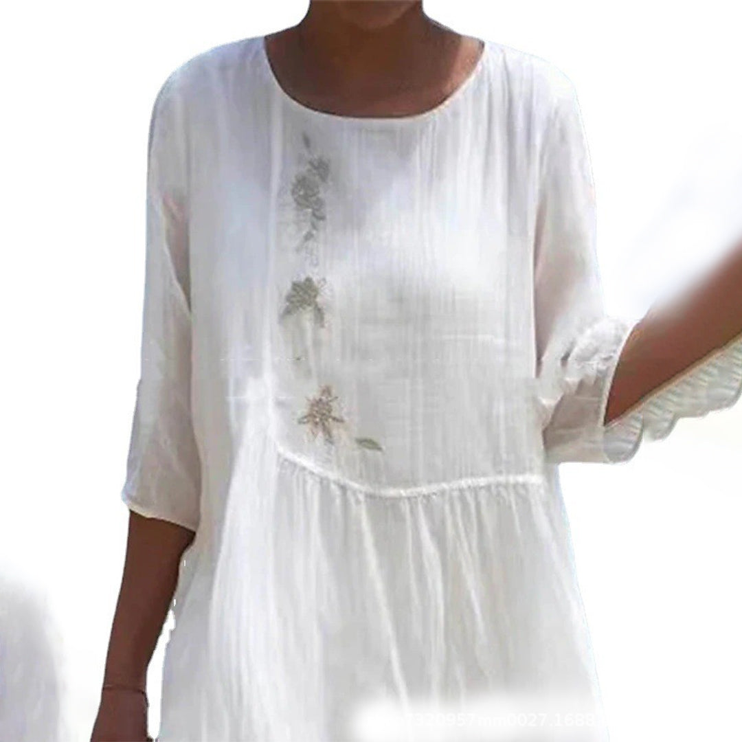 Opaline - Robe d'été - Blanche, Coupe fluide, Allure romantique - Femme