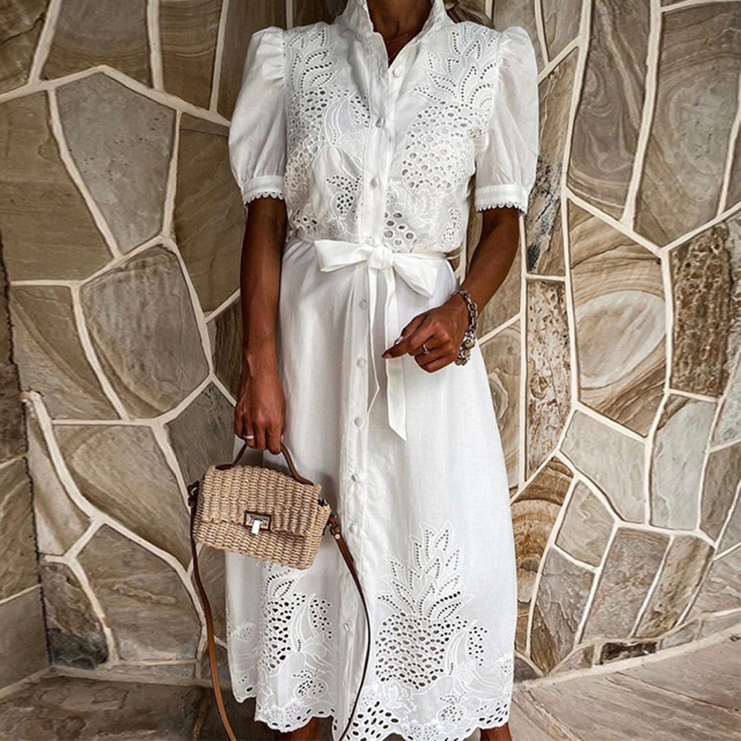 Rosalie - Maxi-robe élégante - Coupe fluide, Coton, Lin - Femme
