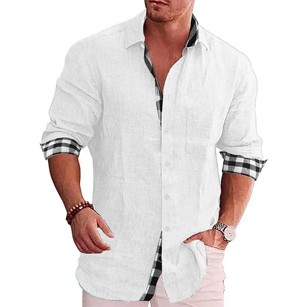 Ludovic - Chemise Lin Élégante Manches Longues Homme