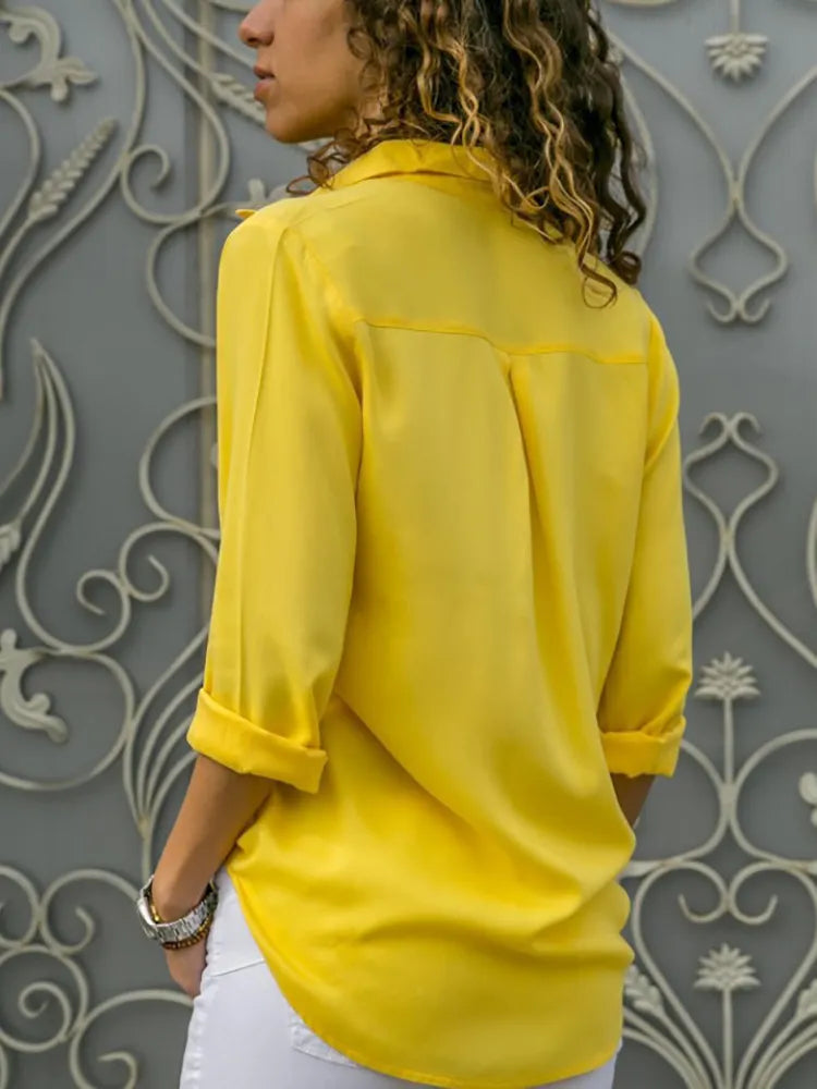 Catherine - Chemise Chiffon Élégante Col V Femme