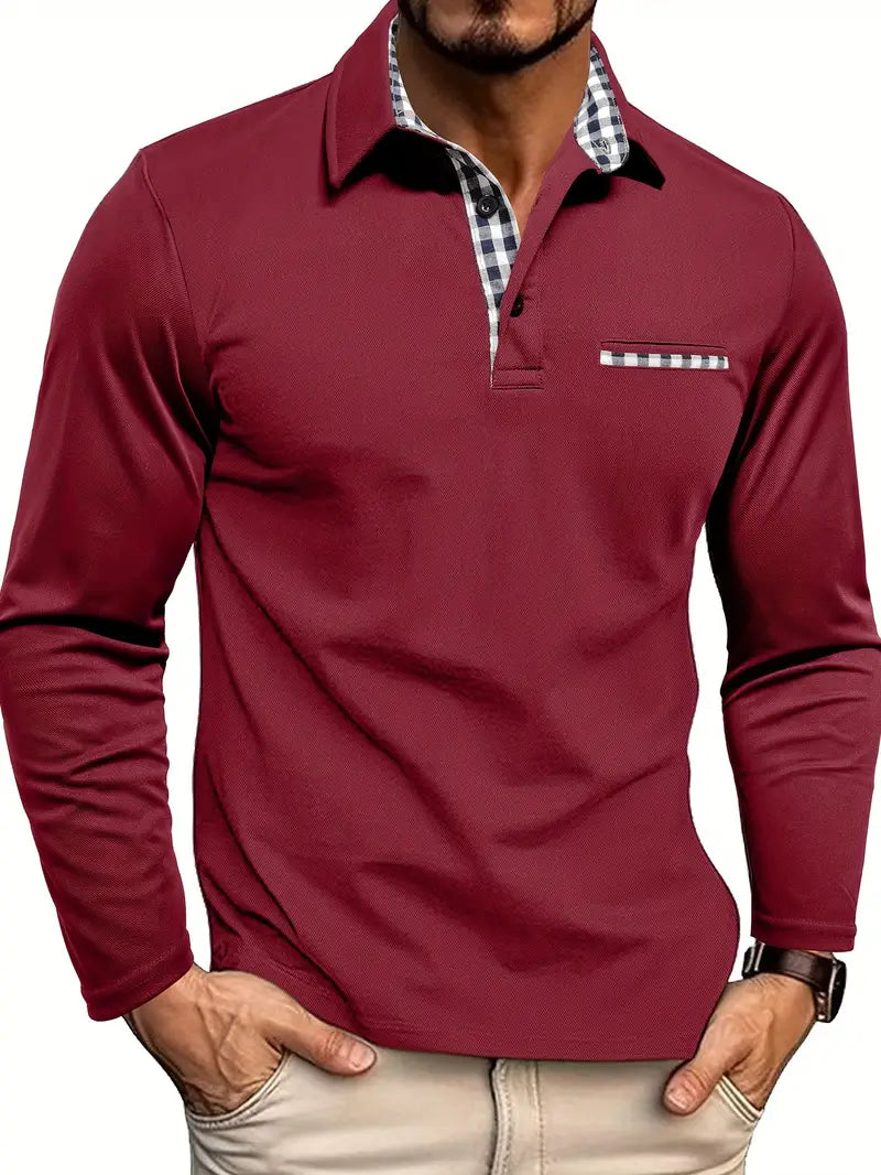 Léo – Polo homme manches longues ajusté