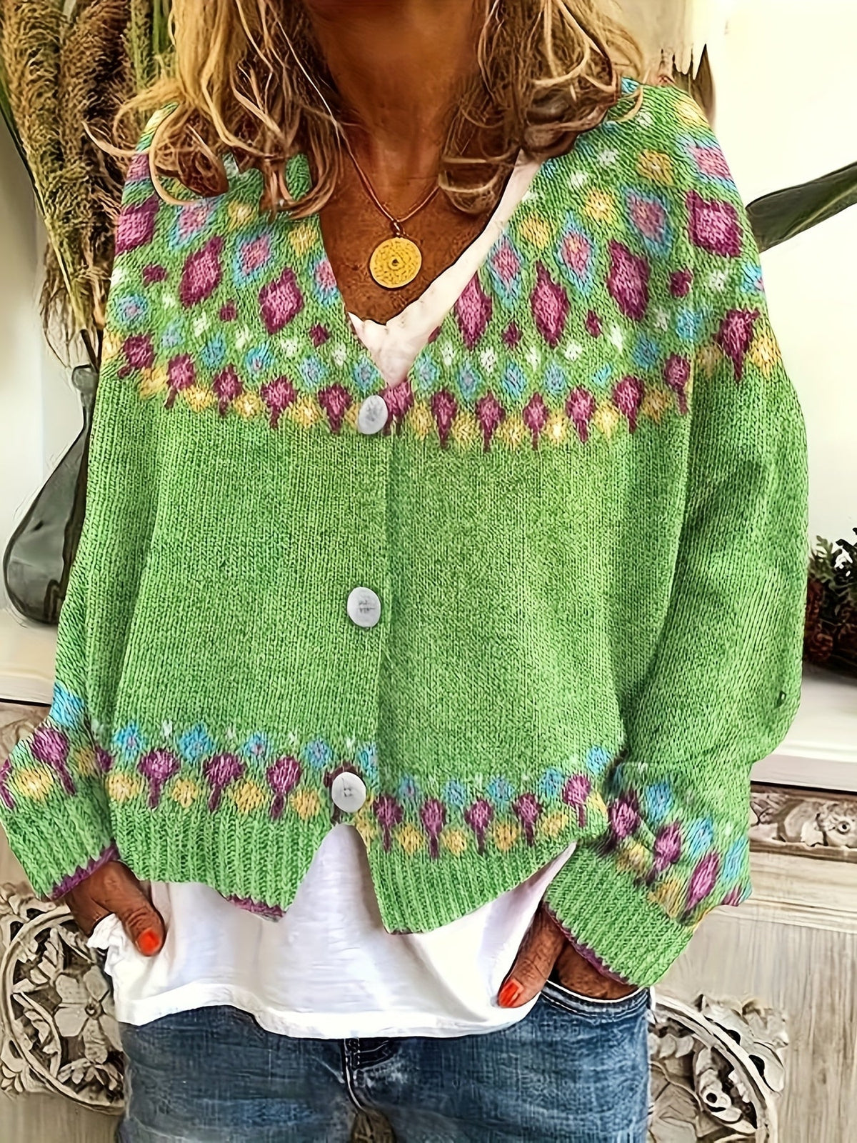 Chloé - Cardigan Féminin Vintage Fleuri