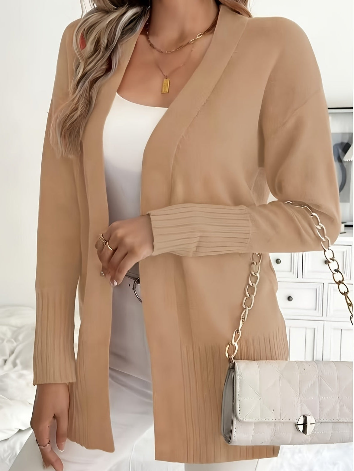 Catherine - Cardigan Élégant Long Fluide