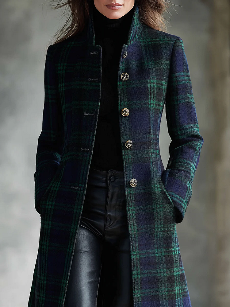 Marie | Manteau Chic Carreaux Vintage