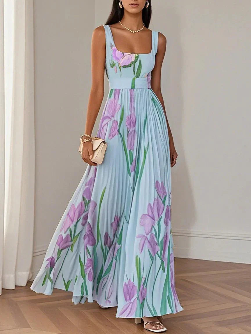 Sandrine - Robe Longue Femme Fleurie Élégante