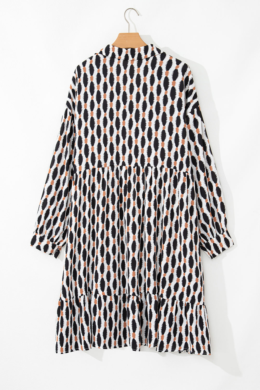 Sandrine - Robe mini grande taille - Motif géométrique, Col V, Femme