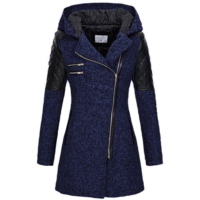 Aurélie - Manteau Élégant Zippé Capuche