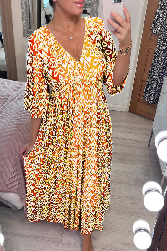 Zéphyrine - Robe maxi - Col en V, Jupe fluide, Allure estivale - Femme