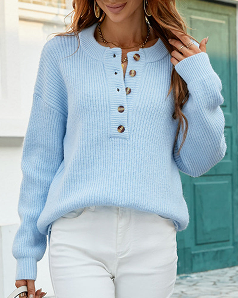 Isabelle - Pull Flatteur Oversize Boutonné