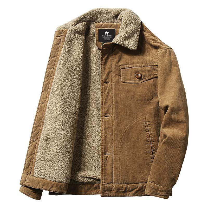 Damien - Veste Classique Velours Col Fourrure