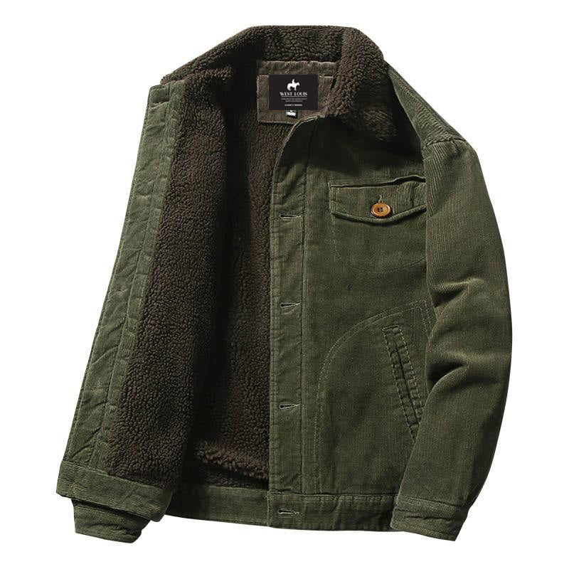 Damien - Veste Classique Velours Col Fourrure