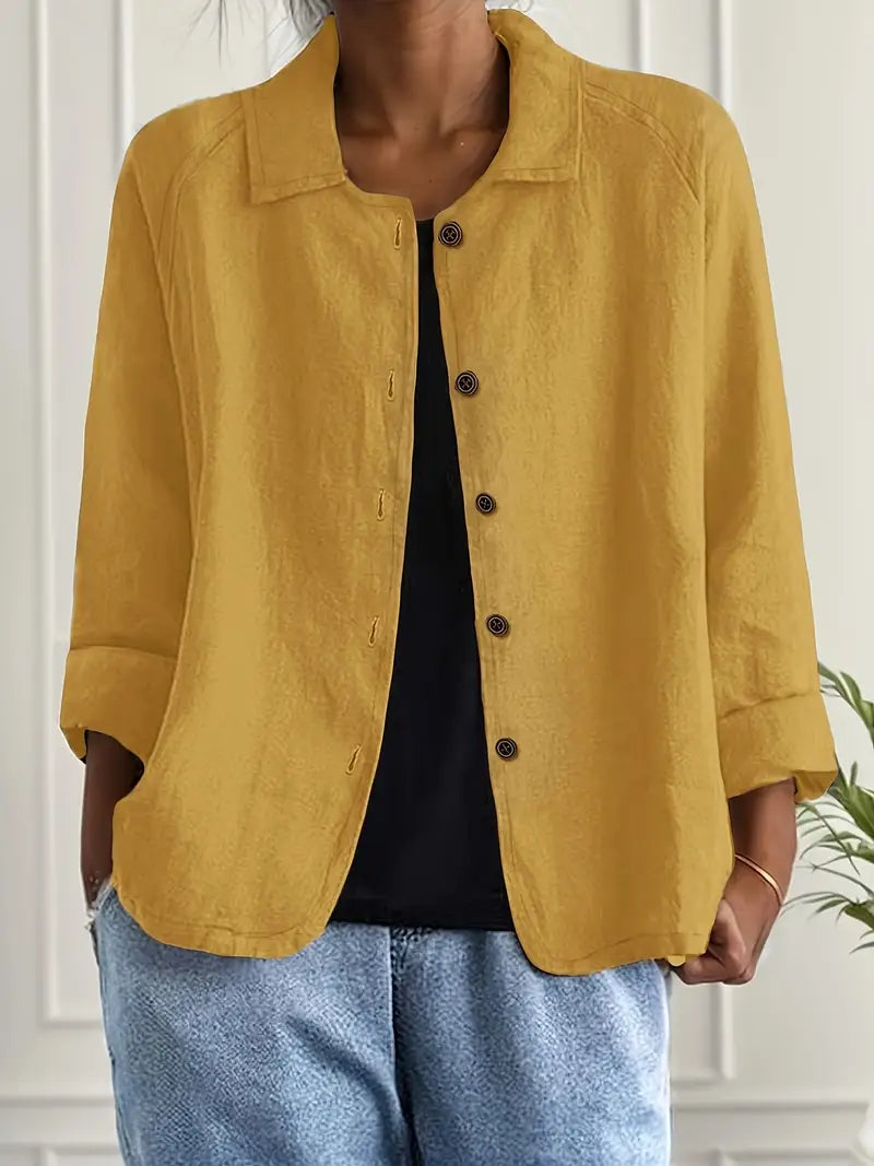 Estelle | Cardigan Élégant Classique Col Chemise