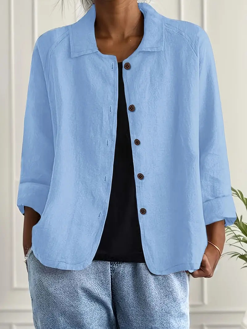 Estelle | Cardigan Élégant Classique Col Chemise