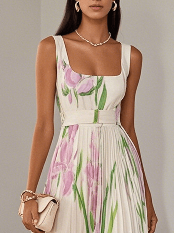 Sandrine - Robe Longue Femme Fleurie Élégante