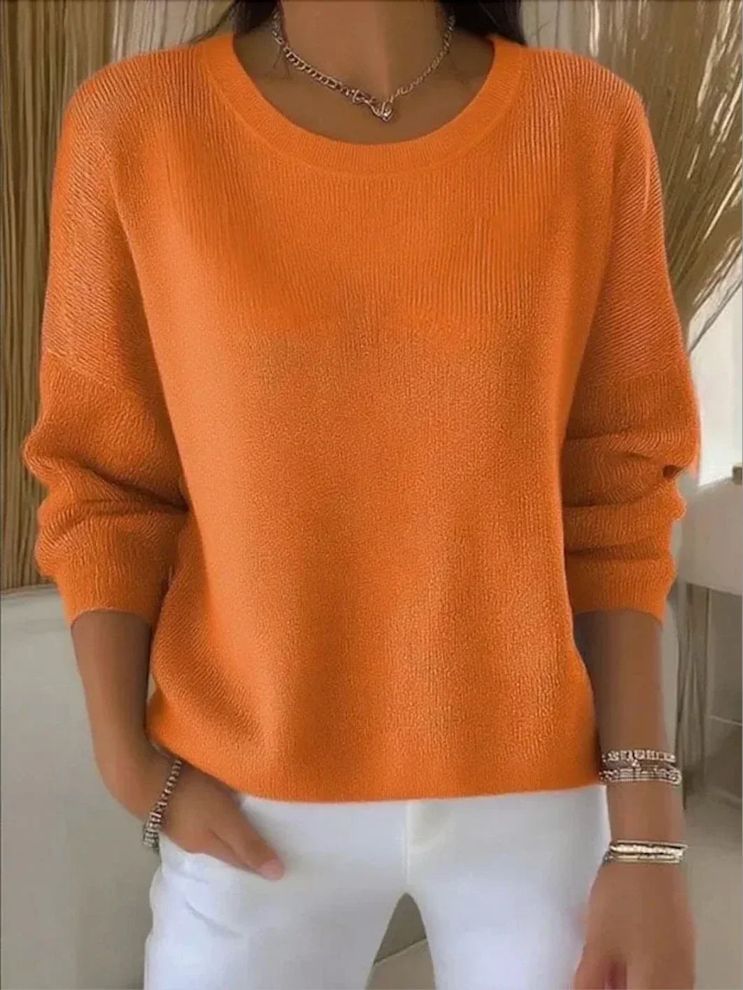 Delphine - Pull Élégant Oversize Col Rond