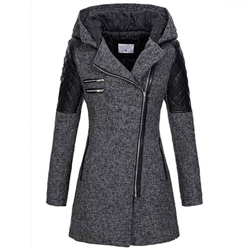 Aurélie - Manteau Élégant Zippé Capuche