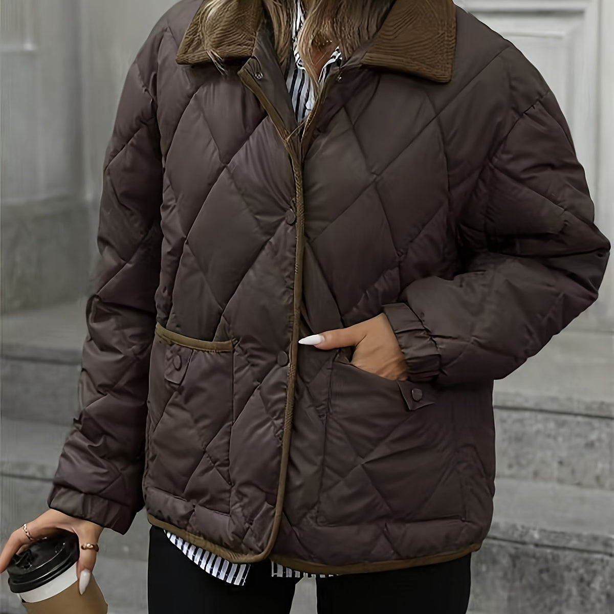 Nathalie - Doudoune Chic Matelassée Col Montant