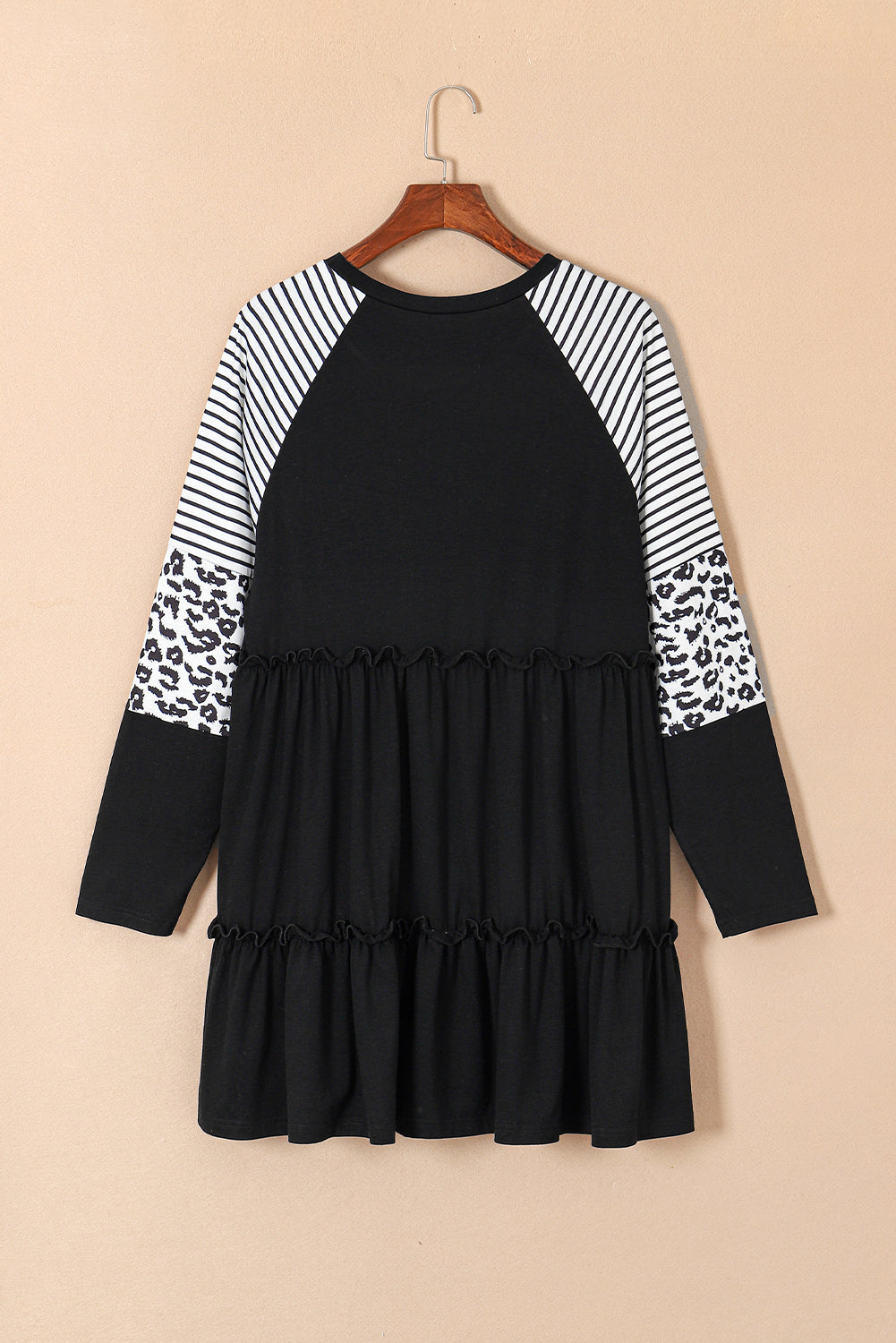 Brigitte - Robe oversize - Manches imprimé léopard, Volants, Femme