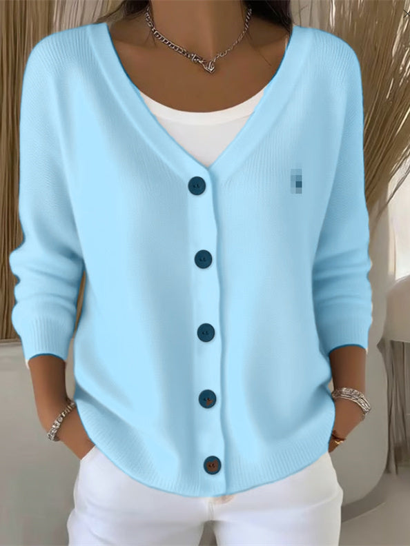 Isabelle - Cardigan Élégant Boutonné Col V