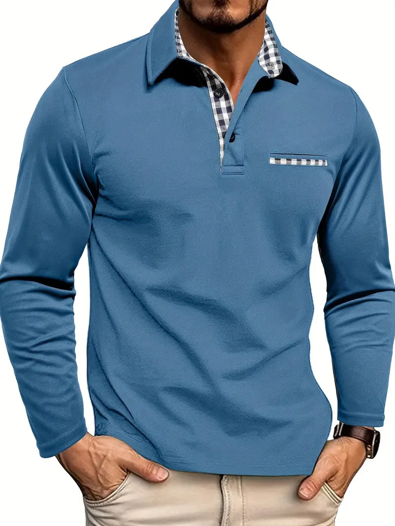 Léo – Polo homme manches longues ajusté