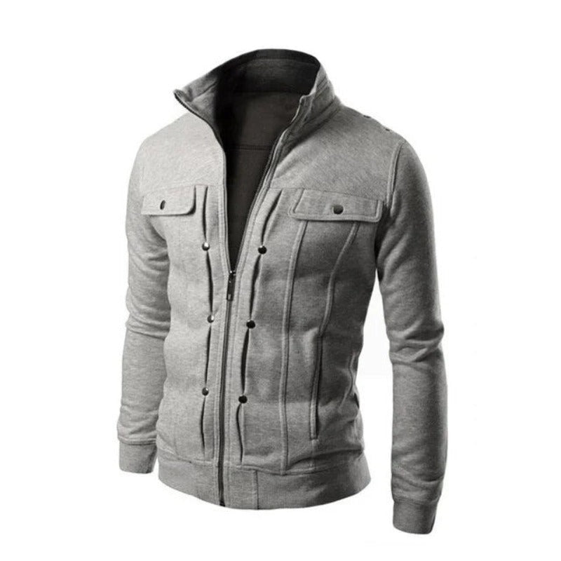 Nicolas - Veste Élégante Col Montant Zippée