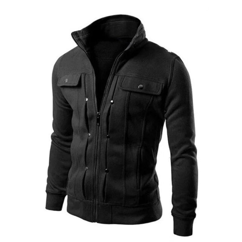 Nicolas - Veste Élégante Col Montant Zippée