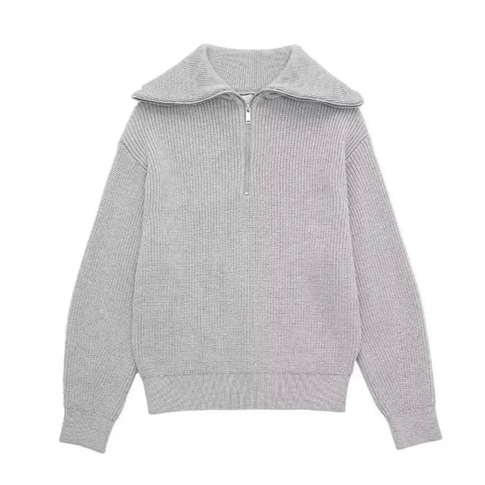 Damian - Pull Chic Rayé Col Zippé