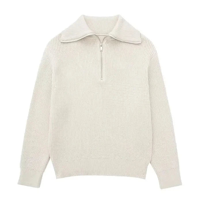 Damian - Pull Chic Rayé Col Zippé