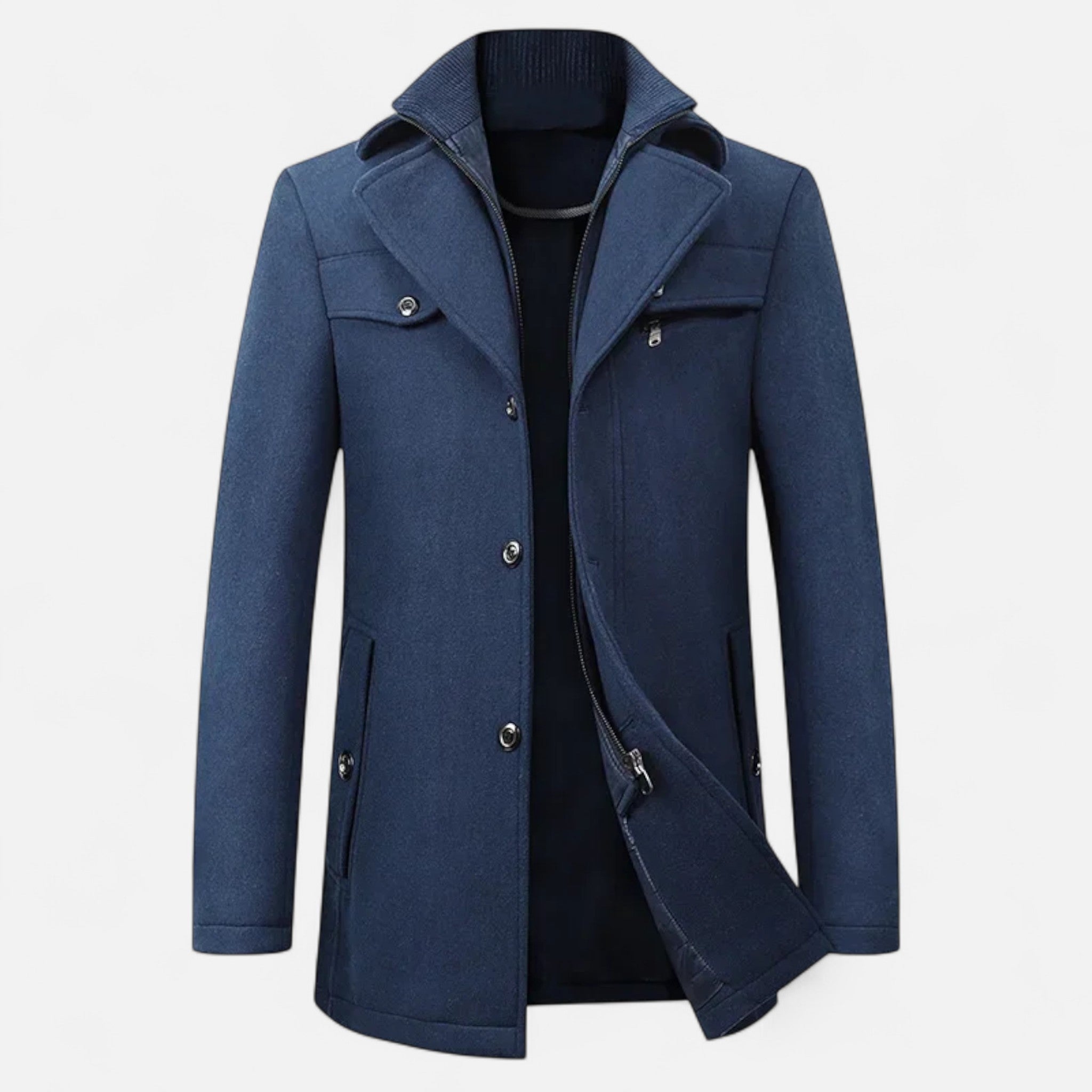 Bastien - Trench Laine Zippé Homme
