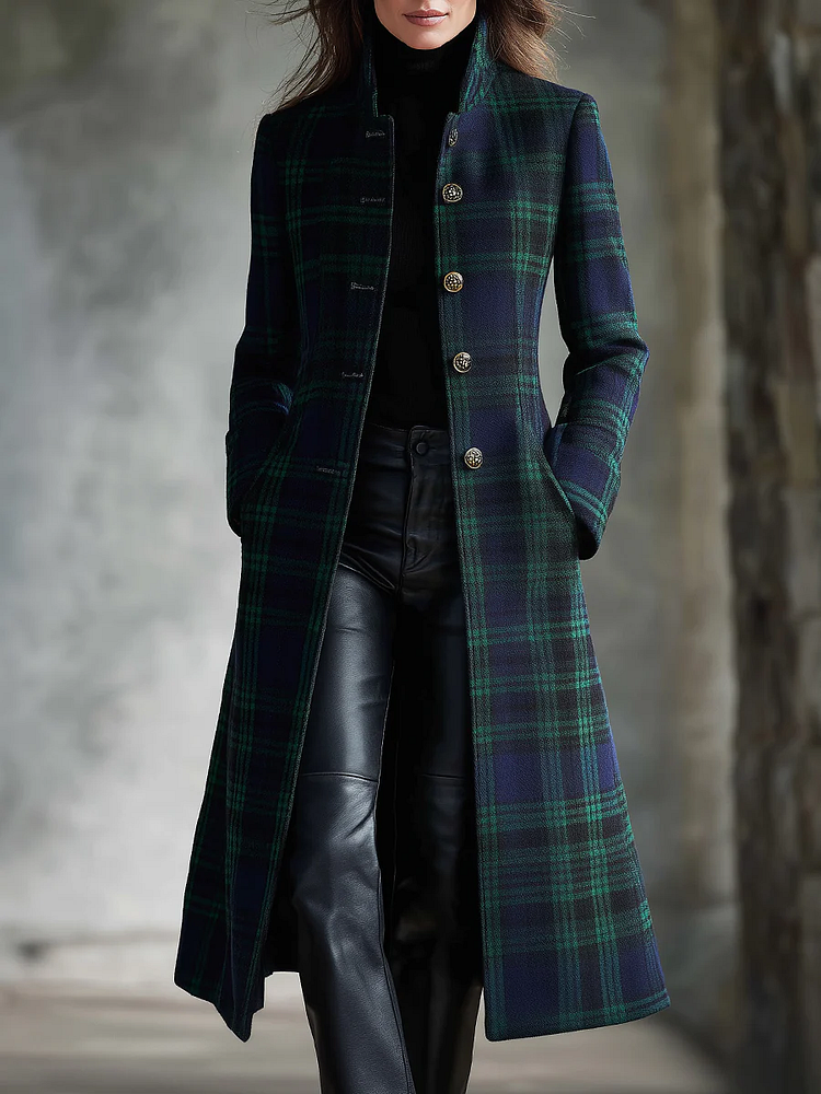 Marie | Manteau Chic Carreaux Vintage