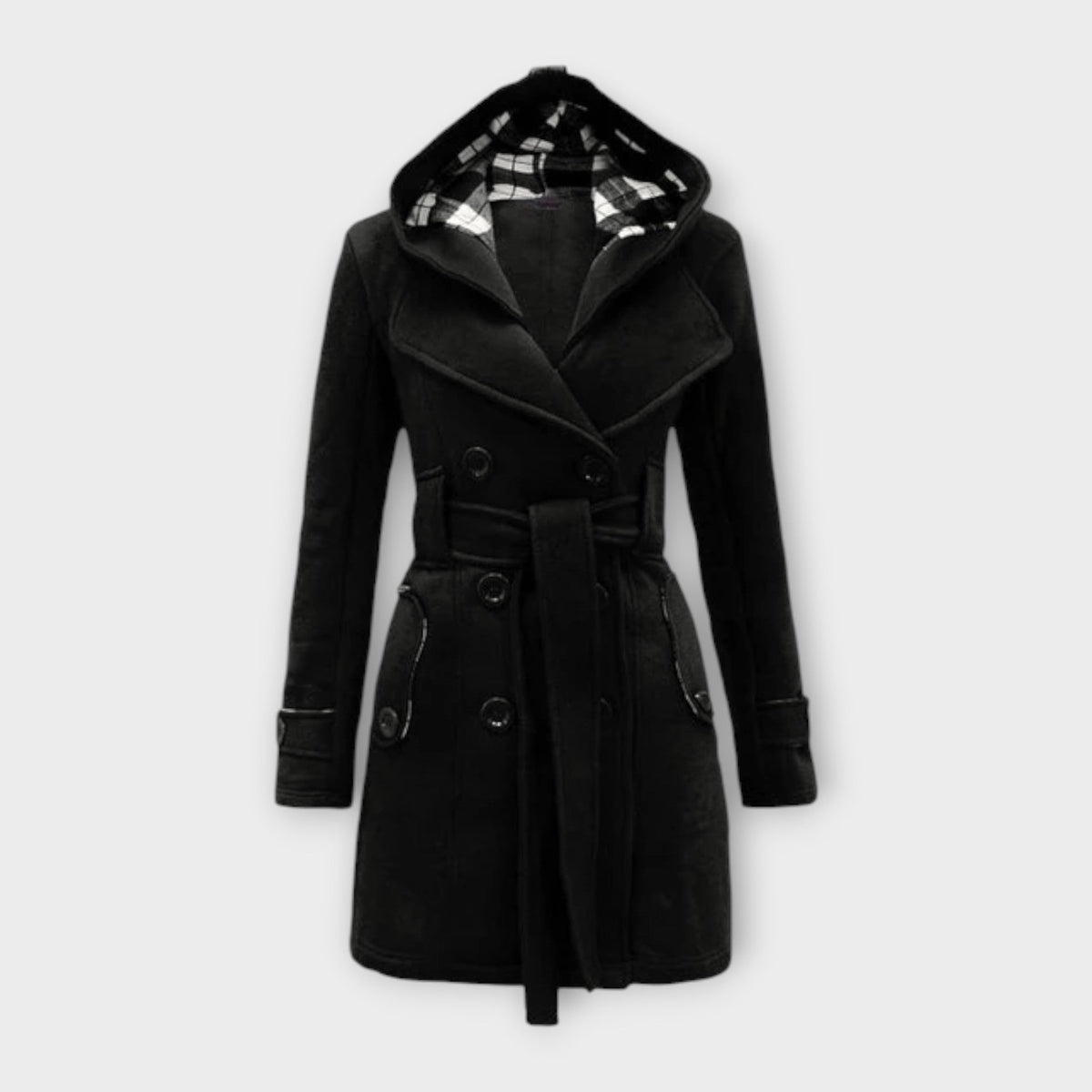 Léa | Manteau Élégant Laine à Capuche