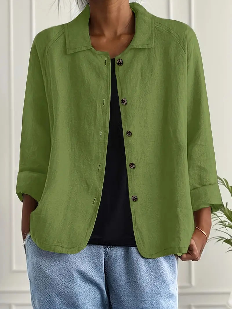 Estelle | Cardigan Élégant Classique Col Chemise