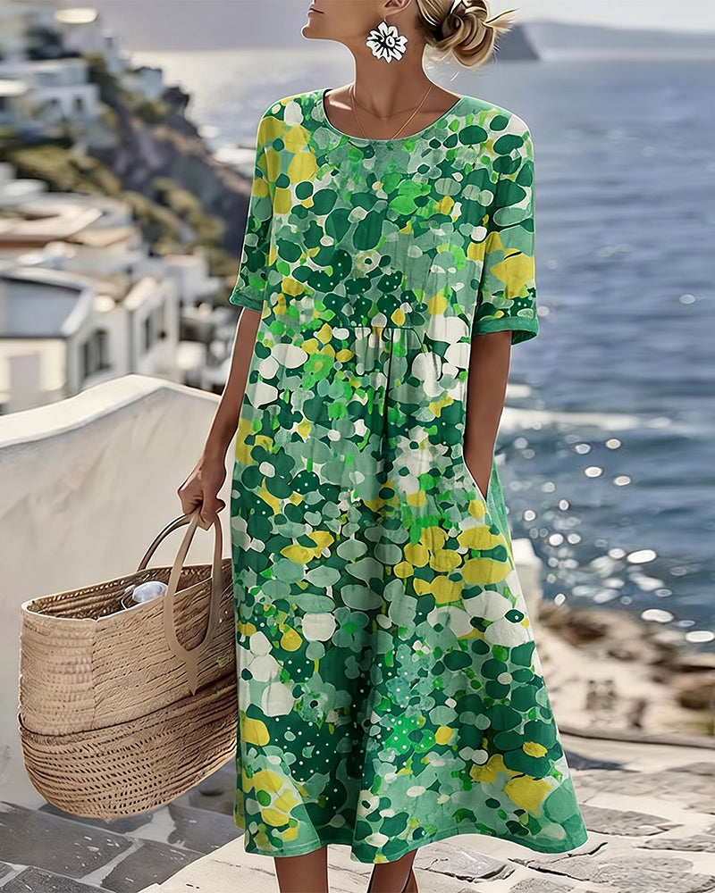 Inès - Robe Lin d'Été Colorée