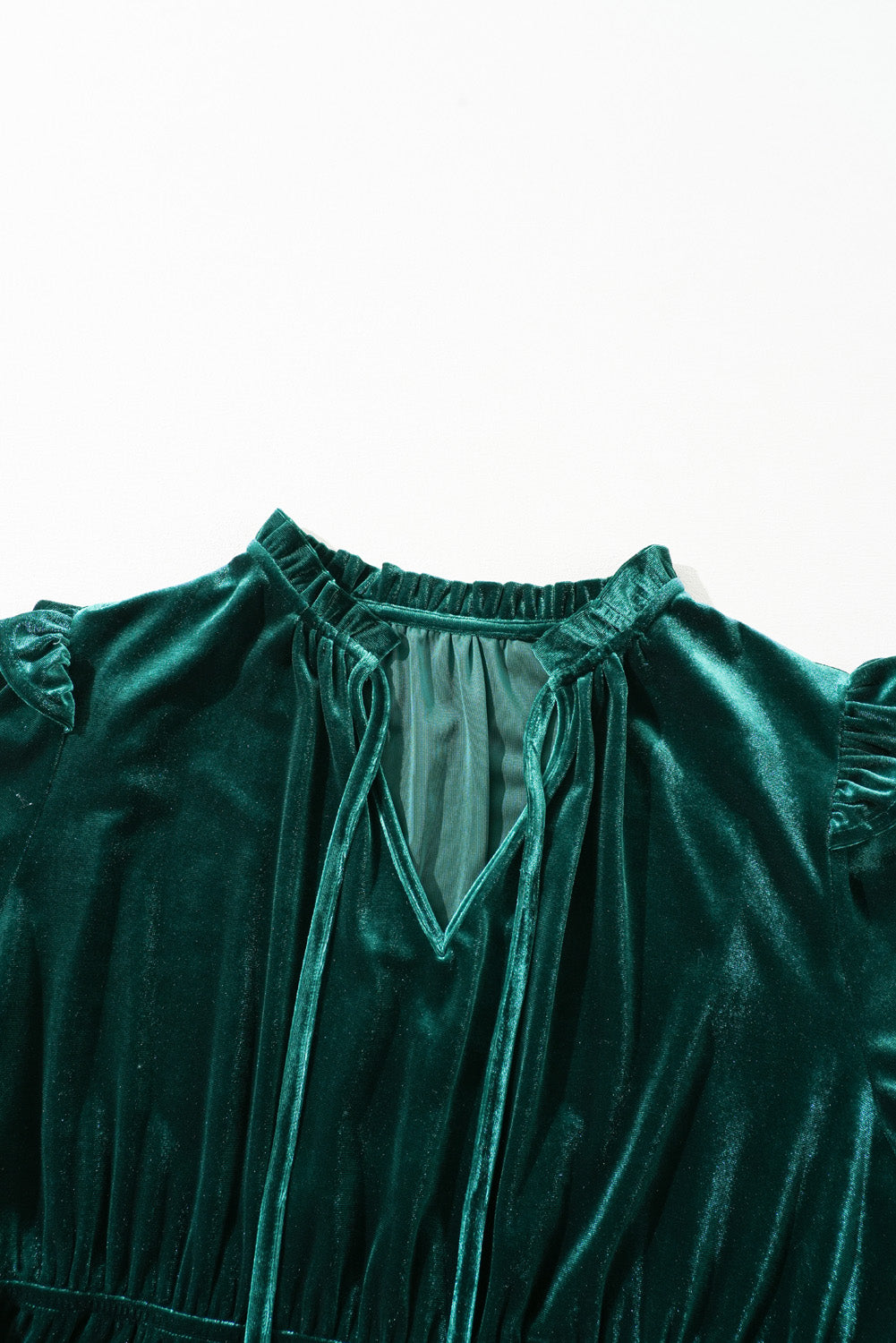 Marguerite - Robe midi grande taille - Encolure froncée, Velours, Femme