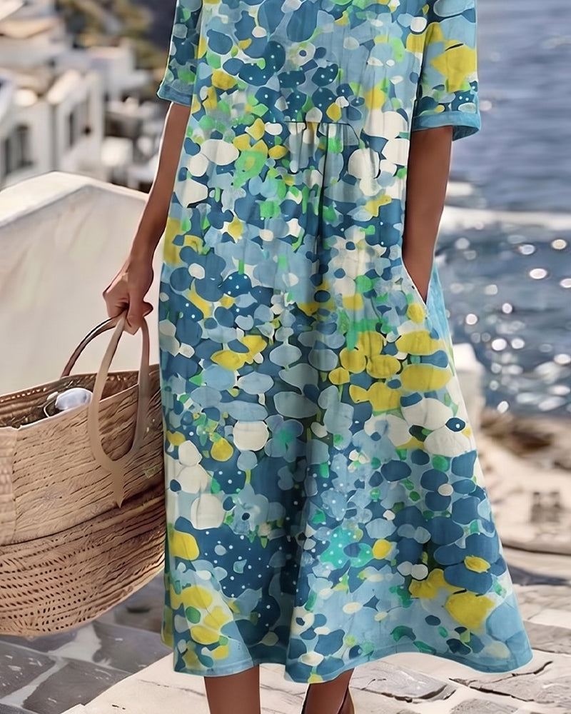 Inès - Robe Lin d'Été Colorée