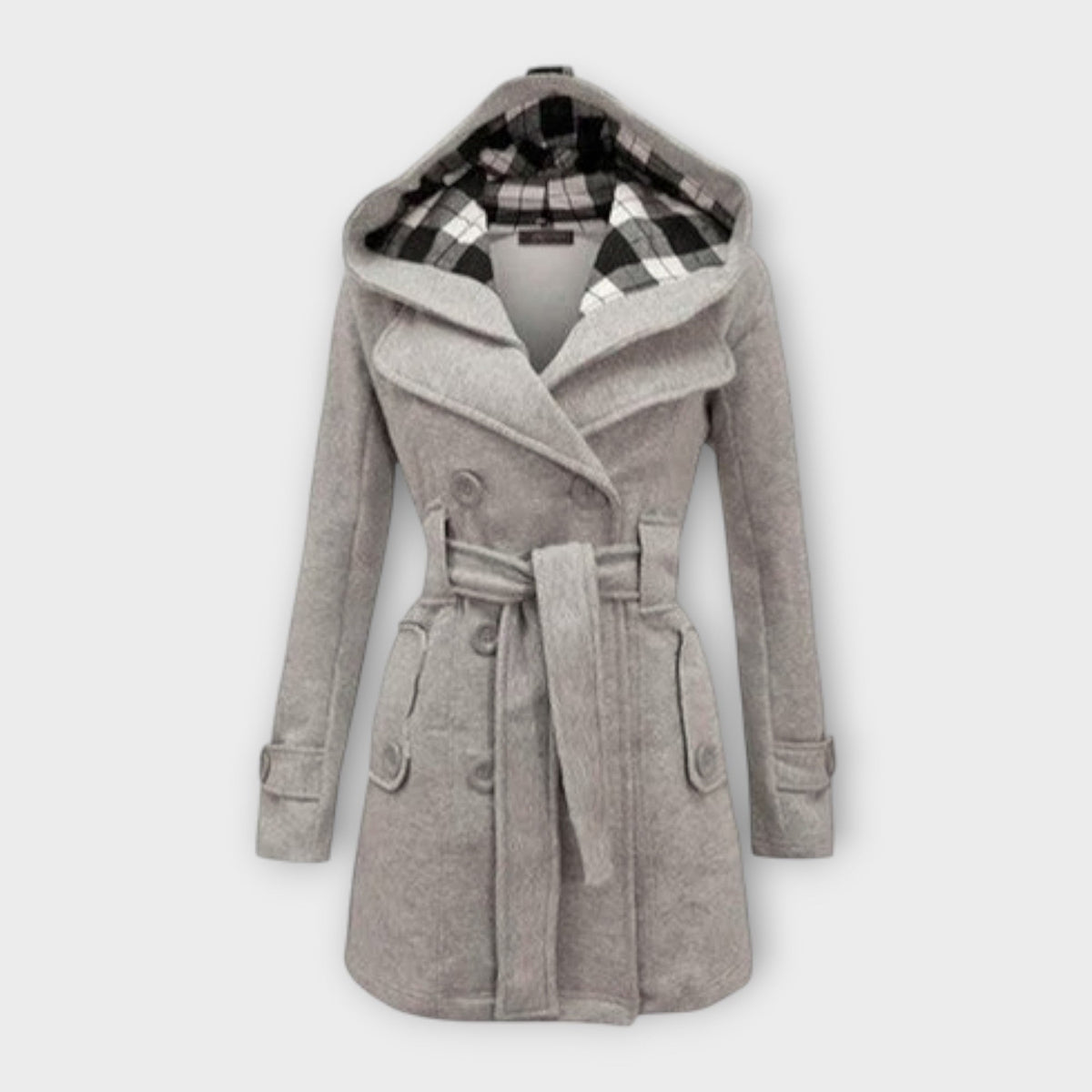 Léa | Manteau Élégant Laine à Capuche