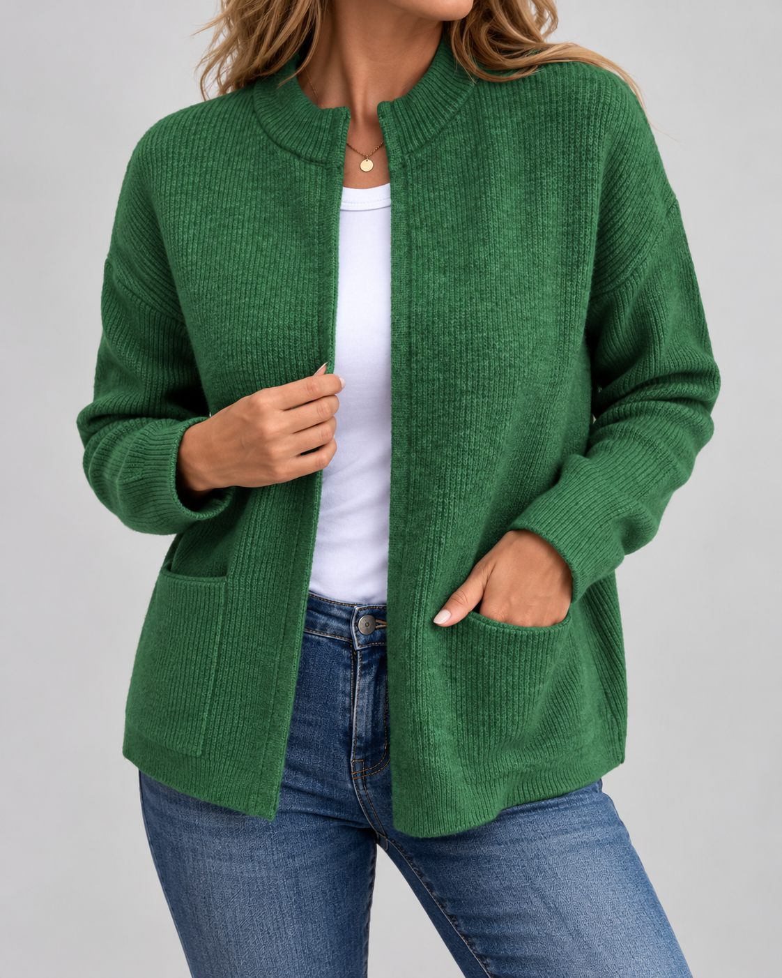 Isabelle - Cardigan Élégant Zippé à Poches